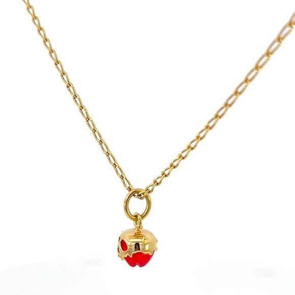 Pandora Evil Queen Poison Apple Charm & Infinity Chain Plated Gold 20" Necklace - Picture 7 of 12